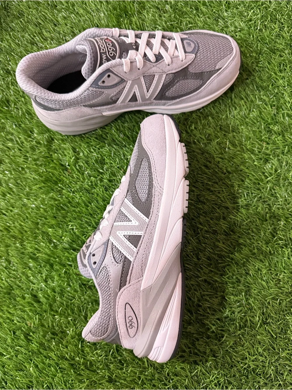 New Balance 990 V6  3Youth Gray and White Athletic Sneakers